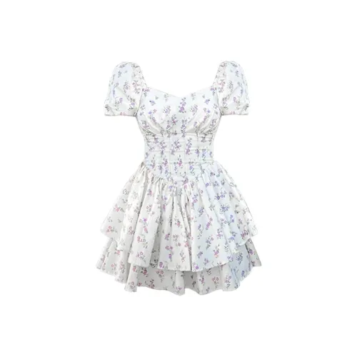 TASTILY Короткое платье с короткими рукавами женское белое