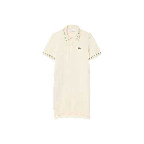 LACOSTE Короткий рукав платье женское белое