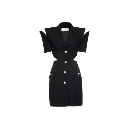 Yesby Yesir Black Женские Короткие Платья с Рукавами