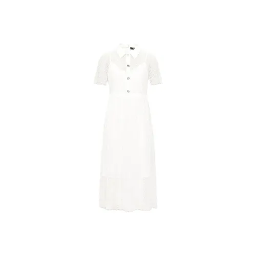 KARL LAGERFELD Короткое платье с короткими рукавами женское белое