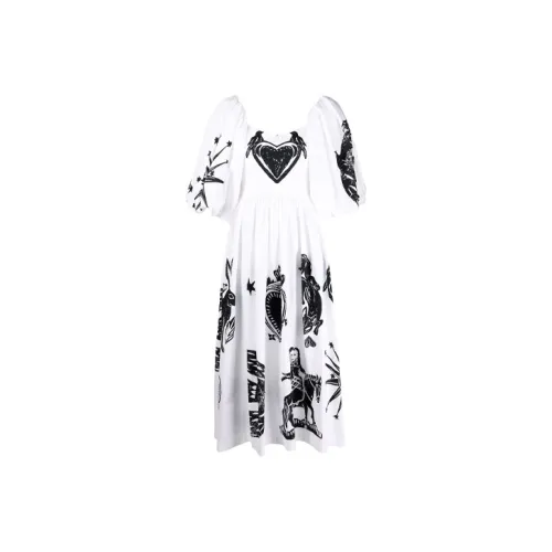 Alexander McQueen Белое Женское Короткое Платье с Рукавами
