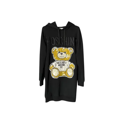 MOSCHINO Черное Женское Длинное Платье с Рукавами