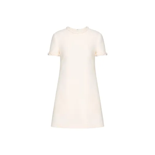 Valentino SS24 Короткое платье с короткими рукавами цвет слоновая кость женское
