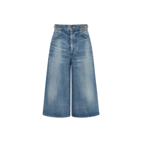 CELINE FW21 Джинсы Женские Выстиранный Синий