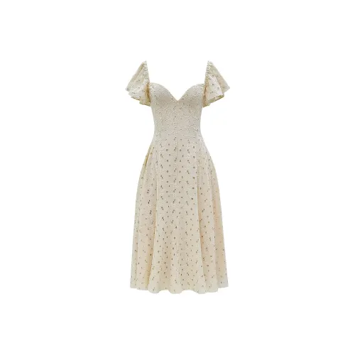 HOUSE OF CB Amaya Короткий рукав Платье Женское Кремовый Кремовый