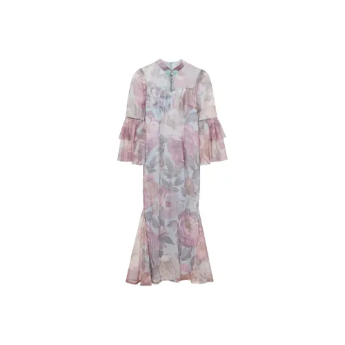 Shimiko Длинное платье с длинными рукавами женское дымчатый цвет And туманный