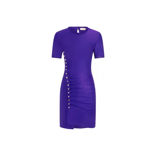 Paco Rabanne Короткий рукав Платье Женское Фиолетовое
