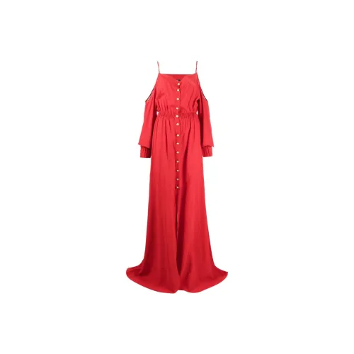 BALMAIN Red Женские Длинные Рукава Платья