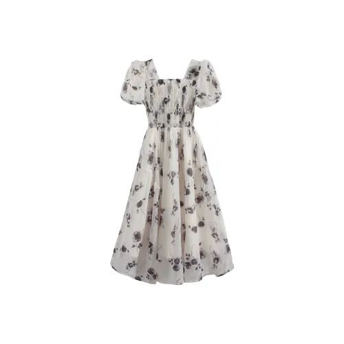 AHDO Короткий рукав Платье Женское Многоцветное