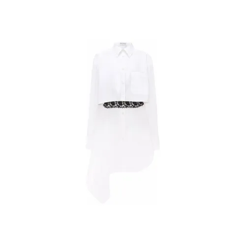 JW Anderson Белое Женское Длинное Платье с Рукавами