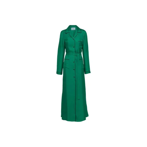 PRADA Зеленое Женское Длинное Платье с Рукавами