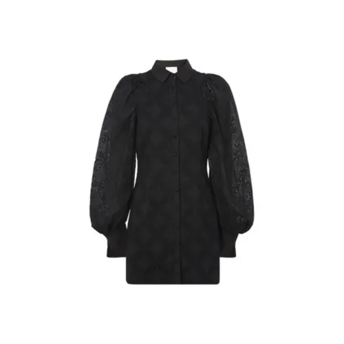 ACLER Черное Женское Длинное Платье с Рукавами