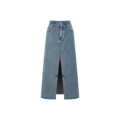 TAMMY TANGS Denim Long Skirt Women's Denim Blue