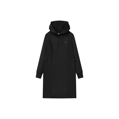 FILA Глубокий черный Женские Длинные Платья с рукавами