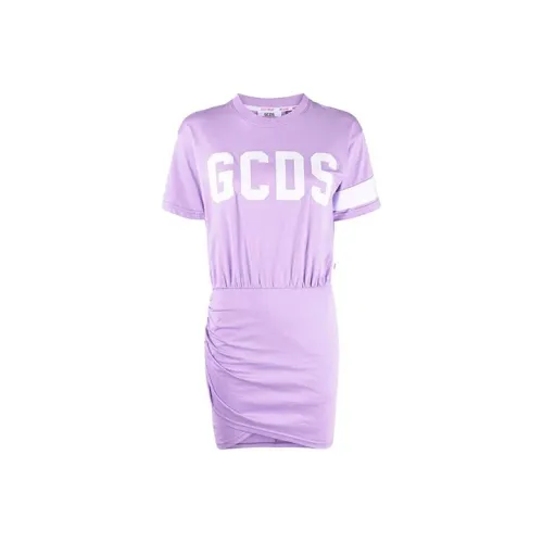 GCDS Фиолетовые Женские Короткие Платья с Рукавами