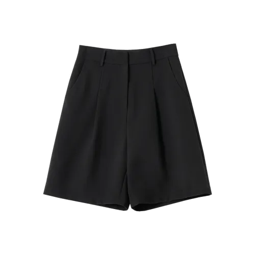 SOON FLOWER Осенние Повседневные Шорты Женские Черные