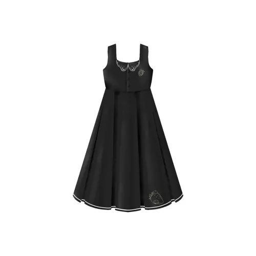 SHENBEI JK Клубничный Hamster Черный Карта Молоко Юбка Женские Слиплатья