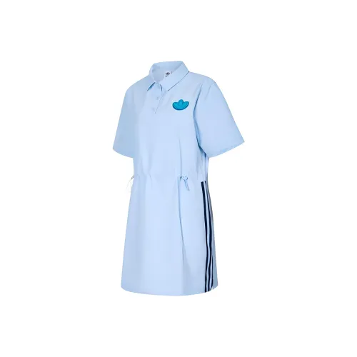 Adidas Originals Короткий рукав Платье Женское Синий