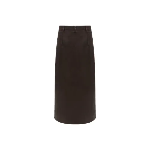 COCOBELLA Кожа Длинная Юбка Женская Темно-Коричневая