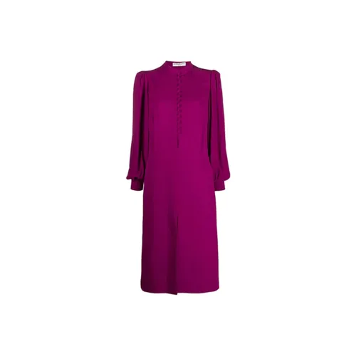 GIVENCHY FW21 Длинное платье с длинными рукавами женское розово-красное