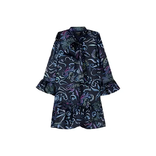 Kate Spade SS24 Длинное платье с длинными рукавами женское многоцветное