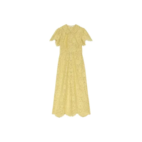 DOEN SOHANA Платье Короткое с Короткими Рукавами Женское Желтое
