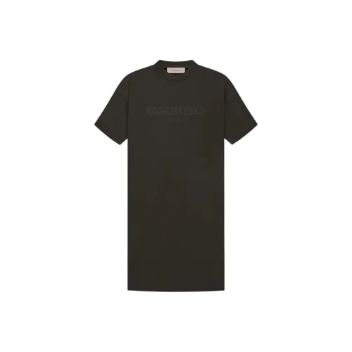 Fear Of God Essentials Короткий рукав Платье Женское Серый Черный