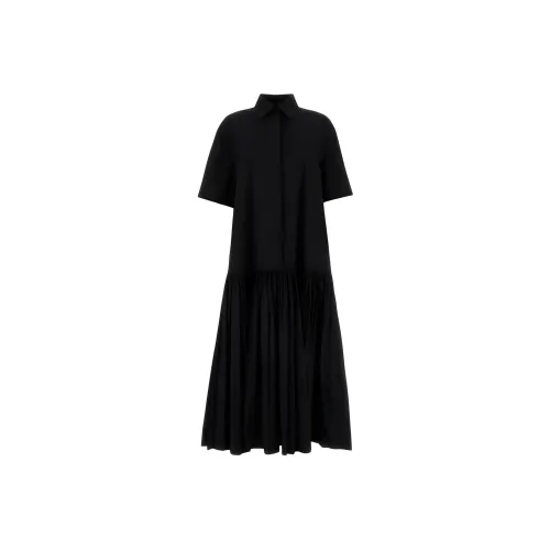 JIL SANDER Черное Женское Короткое Платье с Рукавами