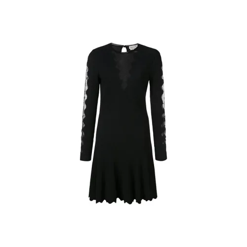 Alexander McQueen Black Женские Длинные Рукава Платья