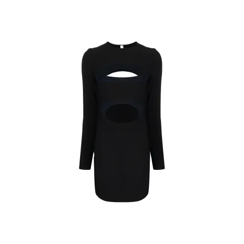 DION LEE Черное Женское Длинное Платье с Рукавами