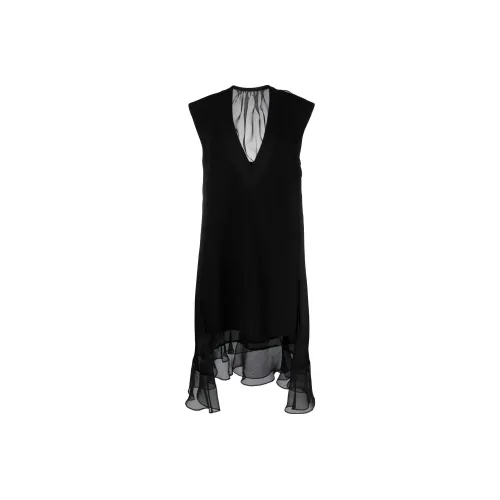 sacai Черное Женское Платье без рукавов