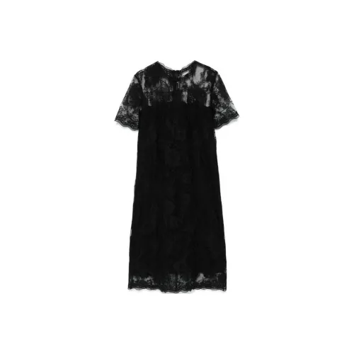 ERMANNO SCERVINO Черное Женское Короткое Платье с Рукавами