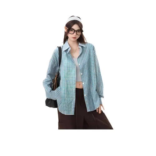 SHUHAOBAI Синий Женская Рубашка