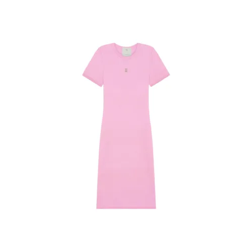 Givenchy Розовые Женские Платья с Коротким Рукавом