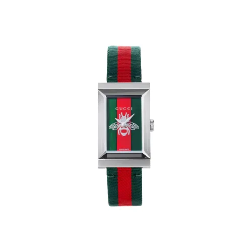 GUCCI Women's Watch Кварцевый механизм Нейлоновый ремешок 21 мм Многоцветный циферблат