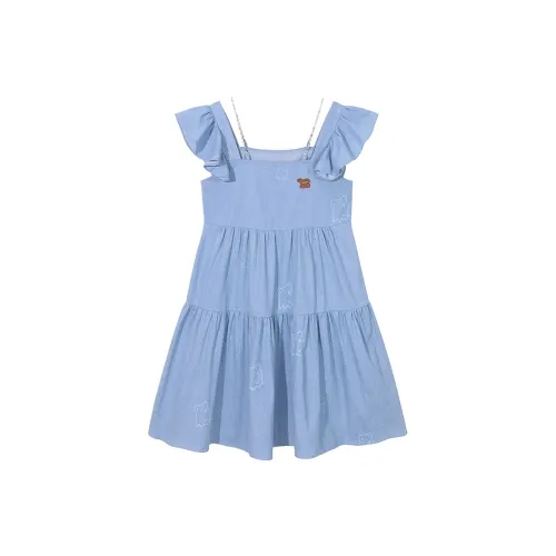INEED I.T Sweet Dreamland Series Светло-синий Женские Короткие Платья с Рукавами