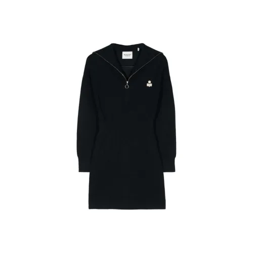 ISABEL MARANT Морской синий Женские Длинные Платья с Рукавами