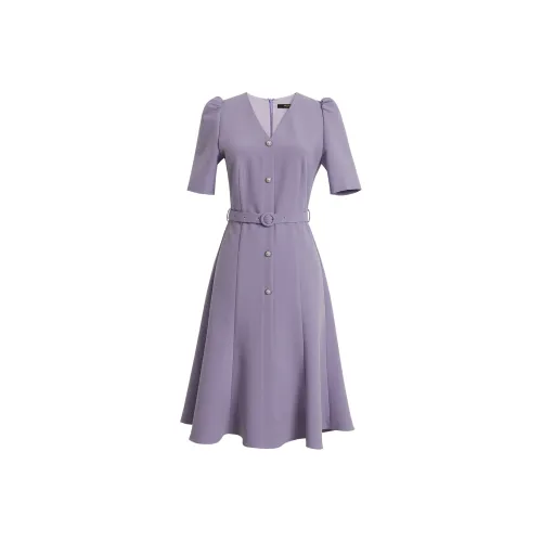 ROEYSHOUSE Короткое платье с короткими рукавами женское светло-фиолетовое