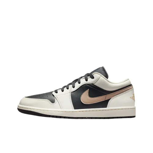 Jordan Air Jordan 1 Амортизация Низкий Топ Тренировочные Кроссовки Мужские Белый Черный