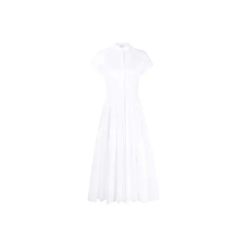 Alexander McQueen Белые Женские Короткие Платья с Короткими Рукавами