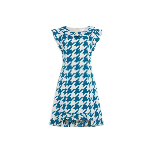 COACH Blue Женские Короткие Платья с Рукавами
