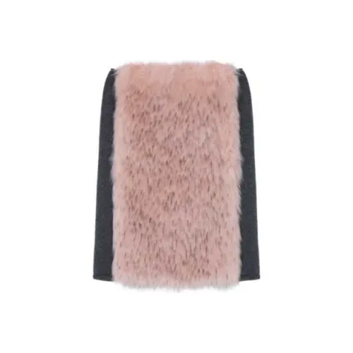 WE11DONE Розовая женская кожаная длинная юбка