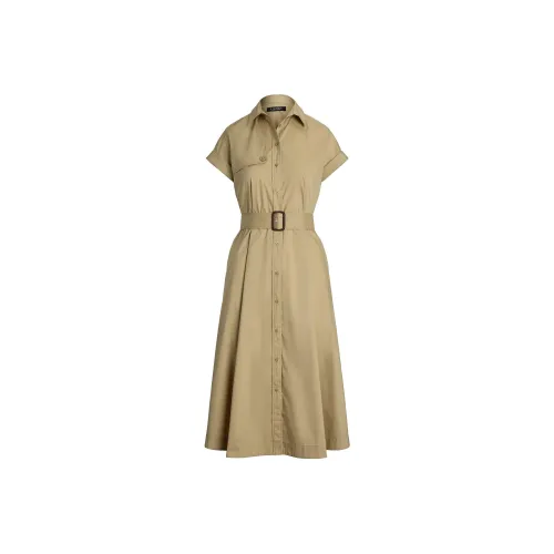 LAUREN RALPH LAUREN FW24 Короткое платье с короткими рукавами женское цвет берёзовый коричневый