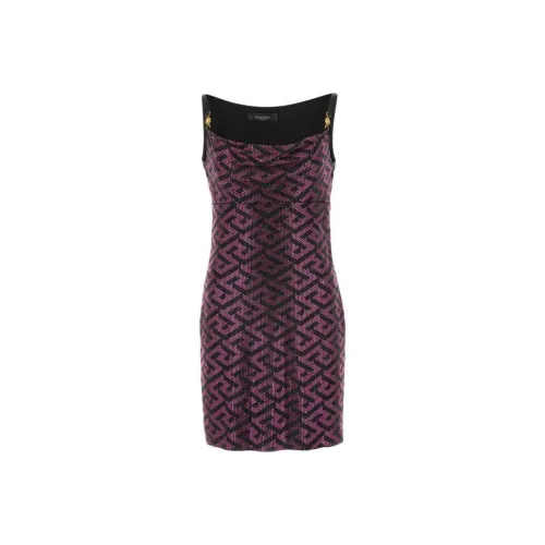 VERSACE FW22 Без рукавов Платье Женское Черное Фиолетовое