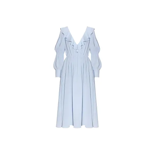 CHICCO MAO Blue Женские Длинные Рукава Платья