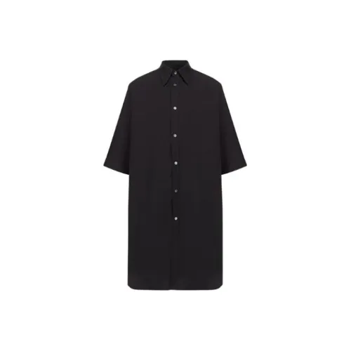 Yohji Yamamoto Черные Женские Короткие Платья с Короткими Рукавами