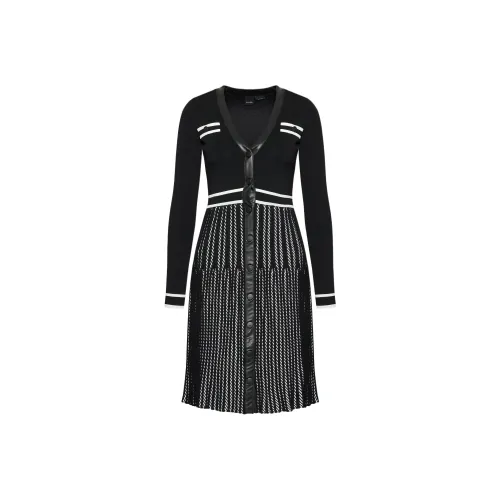 PINKO Черное Женское Длинное Платье с Рукавами
