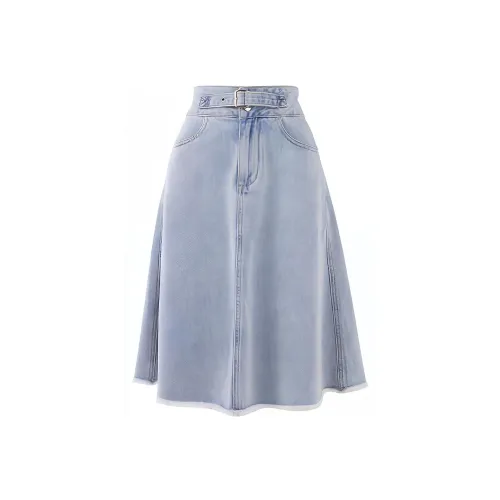 SOON FLOWER Деним Длинный Юбка Женские Светло-Синий