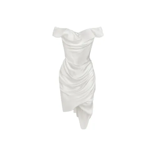 Vivienne Westwood Белое Женское Короткое Платье с Рукавами