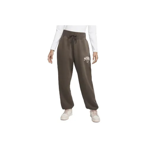 NIKE Оливково-коричневые Женские Вязаные Тренировочные Брюки